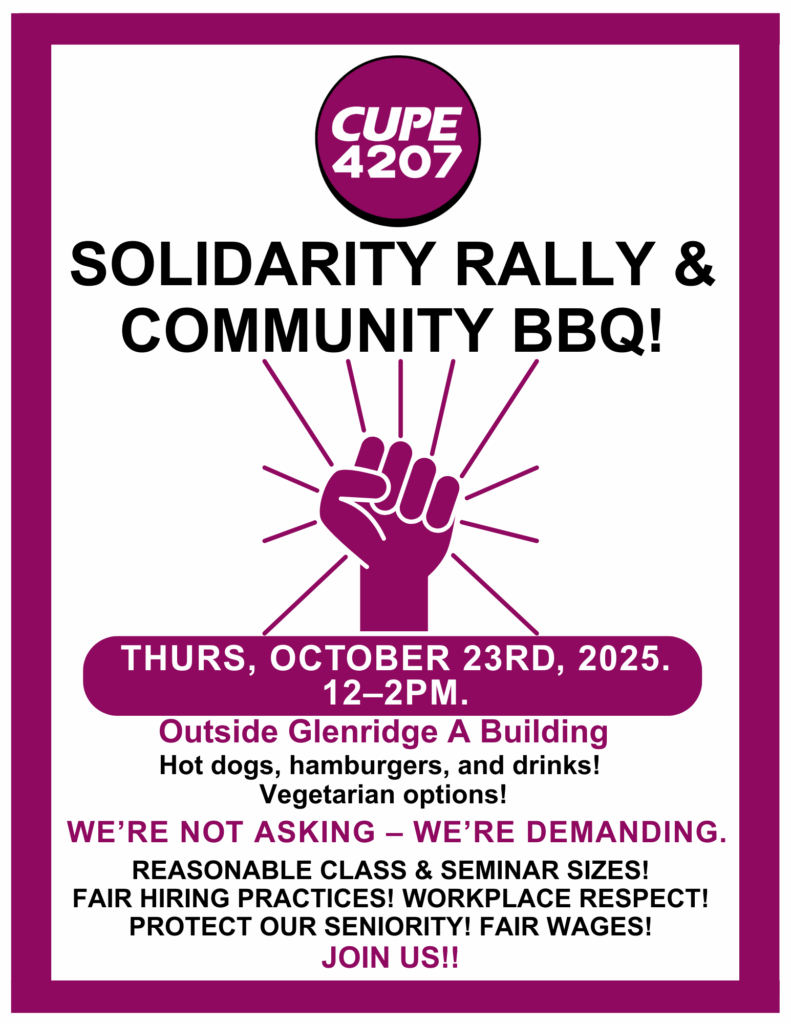 Solidarity Rally & Community BBQ @ Outside Glenridge A